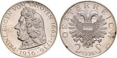 2 schilling (Bicentennial of the Death of Prince Eugene of Savoy)