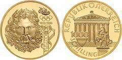 1000 schilling (100th Anniversary of the Olympic Movement)