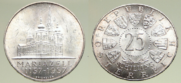 25 schilling (80th Anniversary of Mariazell Basilica)