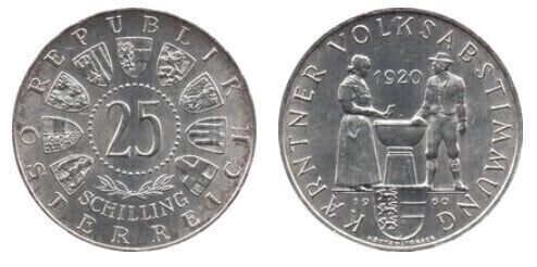 25 schilling (40th Anniversary of the Carinthian Plebiscite)