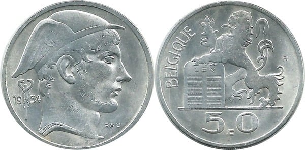 Coin 50 francs Leopoldo III Belgique 1948 1951 of Belgium