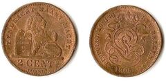 2 centimes (Leopoldo II der belgen)