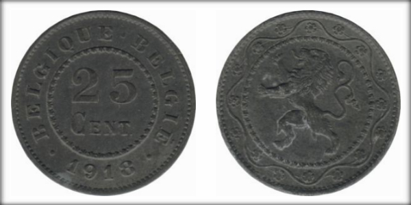 25 centimes (Albert I - Belgique-België)