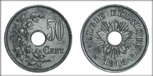 50 centimes (Albert I - Belgique-België)