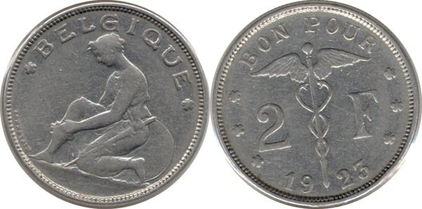 2 francs (Albert I - Belgium)