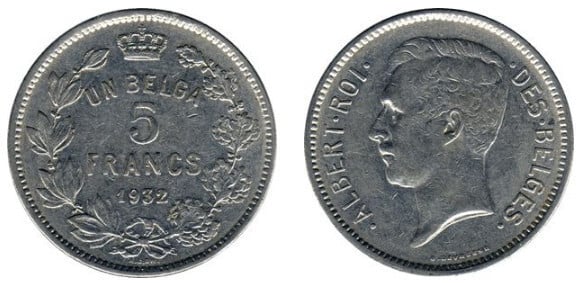 5 francs (Albert I des belges)