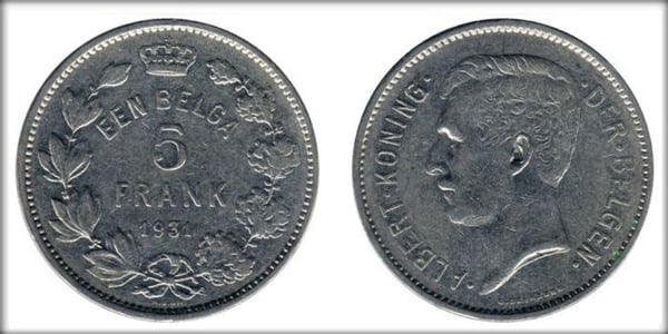 5 francs (Alberto I der belgen)