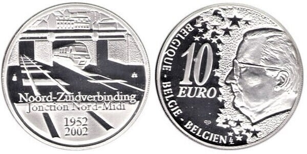 10 euro (50th Anniversary of the North-South Road in Brussels)