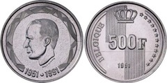 500 francs (40 Aniversario de reinado de Balduino I - Belgique)