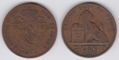2 centimes (Leopoldo II des belges)