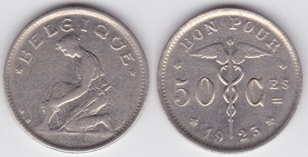 50 centimes (Albert I - Belgium)