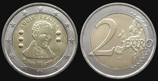 2 euro (200th Anniversary of the Birth of Louis Braille)