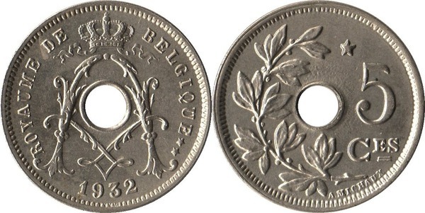 5 centimes (Albert I - Belgium)