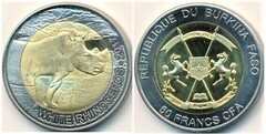 50 francs CFA (Rinoceronte Blanco)