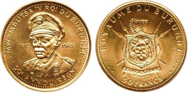 50 francs (50th Anniversary of the Reign of Mwanbutsa IV)