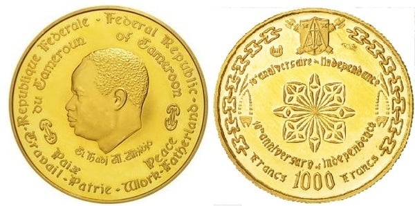 1.000 francs (10th Anniversary of Independence)