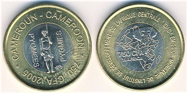 750 francs CFA (Pygmies)