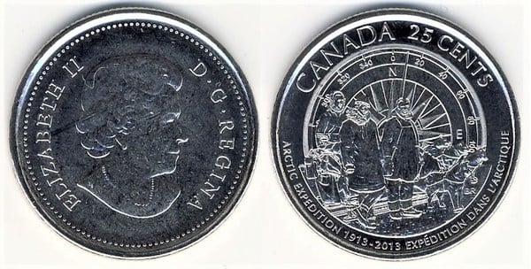 25 cents (100th Anniversary of the First Canadian Expedition to the Arctic)