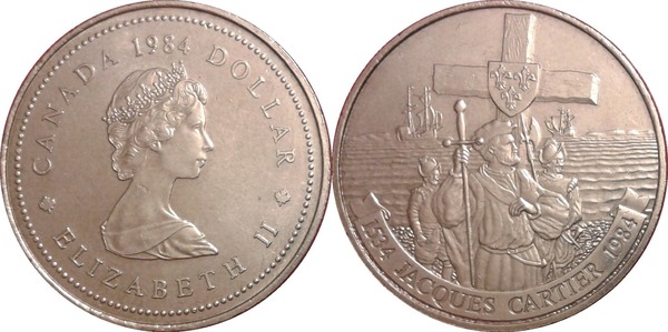 1 dollar (450th Anniversary of the discovery of Gaspé)