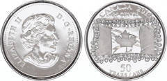 25 cents (50th Anniversary of the Canadian Flag)