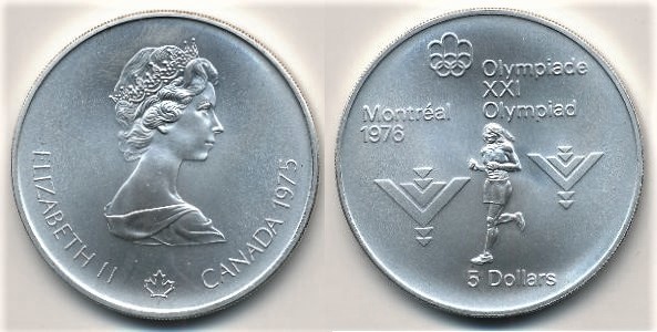 5 dollars (XXI Olympic Games Montreal 1976 - Marathon)