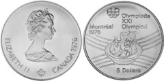 5 dollars (XXI JJ.OO. Montreal 1976 - Antorcha)