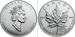 5 dollars (Elizabeth II - Maple Leaf - Millennium)