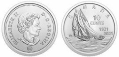 10 cents (100 Aniversario del Velero Bluenose)