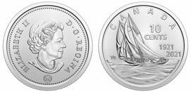 10 cents (100th Anniversary of the Sailing Ship Bluenose)