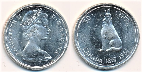 50 cents (Centennial of the Canadian Confederation)