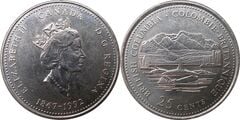 25 cents (125th Anniversary of Canadian Confederation - British Columbia)