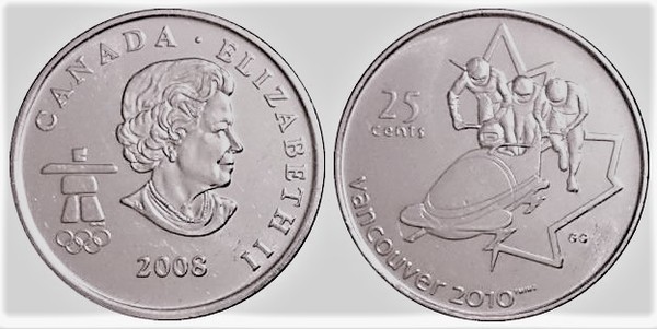 25 cents (Olympic Games -Bobsleigh)