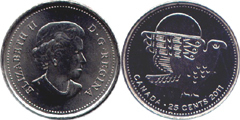 25 cents (Halcón peregrino)