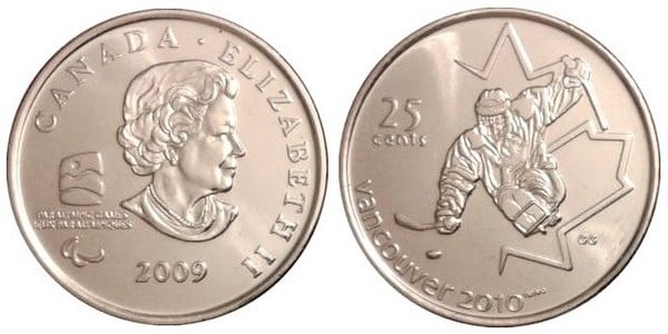 25 cents (Paralympic Ice Hockey-Vancouver 2010)