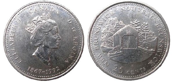 25 cents (125th Anniversary of Canadian Confederation)