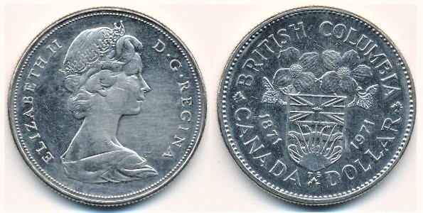 1 dollar (100th Anniversary of the Union of British Columbia)