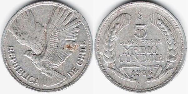 5 pesos /1/2 condor