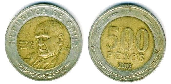 500 pesos (Cardinal Raul Silva Henriquez)