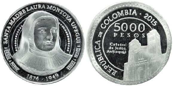 5.000 pesos (Saint Mother Laura Montoya Upegui)