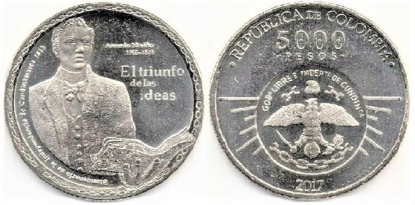 5.000 pesos (Bicentennial of the Independence of Cundinamarca)