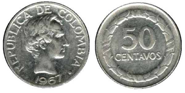 Coin 50 centavos 1967 1969 of Colombia Updated Value Foronum