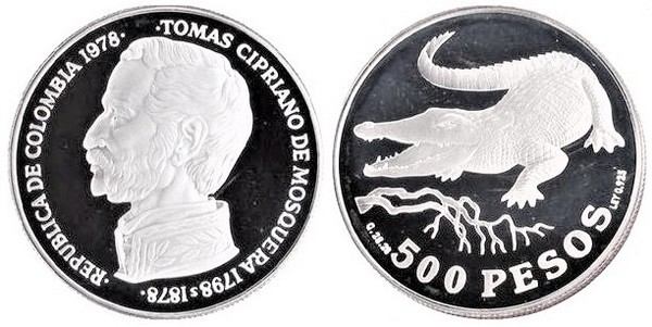 500 pesos (Centennial of Tomas Cipriano de Mosquera's Death)