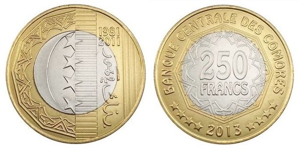 250 francs (30th Anniversary of the Central Bank)