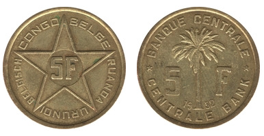 5 francs  (Rwanda-Urundi-Belgium Congo)