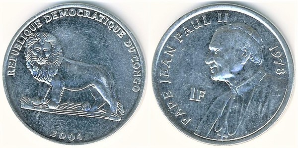 1 franc (25th Anniversary of the Visit of Pope John Paul II)