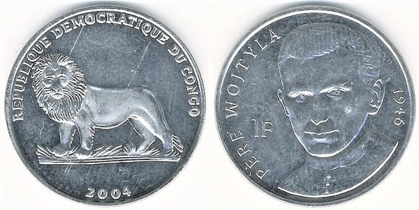 1 franc (25th Anniversary of the Visit of Pope John Paul II)