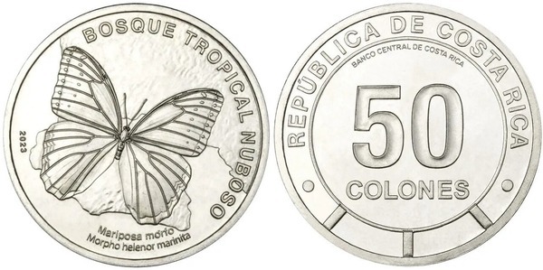 50 colones (Tropical cloud forest - Morpho butterfly)