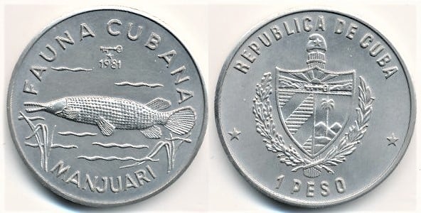 1 peso (Cuban Fauna-Manjuari)