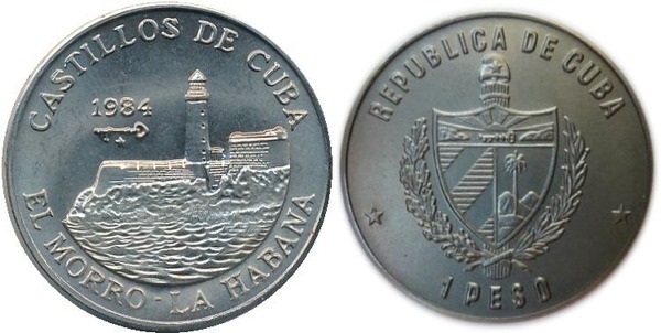 1 peso (Cuban Castles - El Morro - Havana)