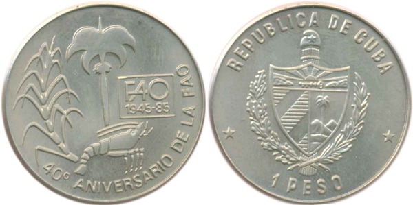 1 peso (40th Anniversary of the founding of the F.A.O.)